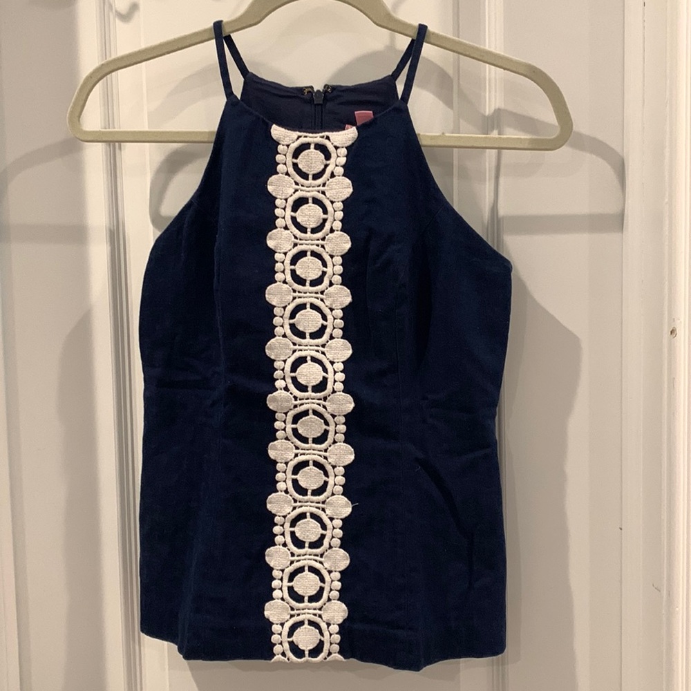 Lilly Pulitzer Navy Annabelle Halter Top